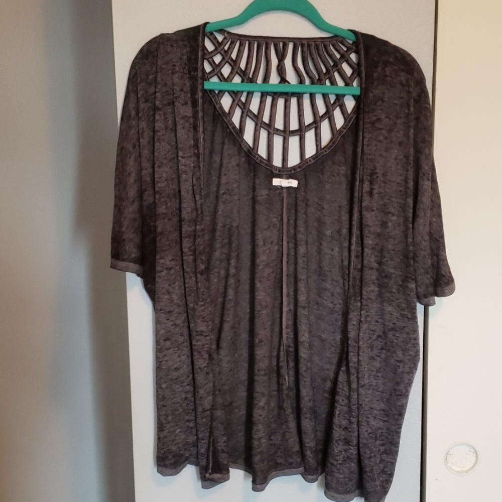 NWOT Maurices dark gray acid wash Cardigan